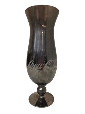 Coca-Cola 25th Annual Collectors Club 1999 Black Glass Chalice Vase